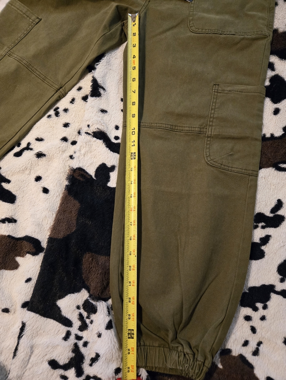 Flamigals Olive Utility Ankle Pants - Women's Cropped Cargo Style Sz Medium - Picture 10 of 10